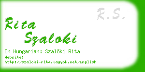 rita szaloki business card