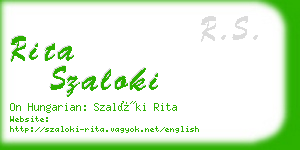 rita szaloki business card